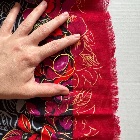 Yves Saint Laurent Wool Shawl Vintage YSL Rose Print - Picture 11 of 15